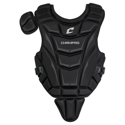 The Champro Sports Optimus MVP Catcher's Chest Protector (CP10) offers energy-absorbing padding, shoulder protection, adjustable back harness and side straps, plus the Champro logo on the front—perfect for baseball or softball catchers.
