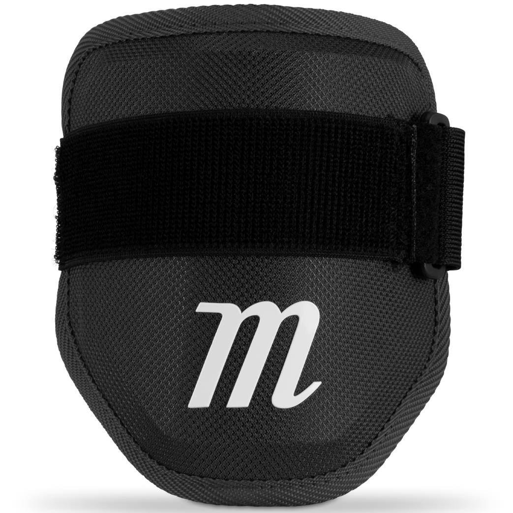 The Marucci Elbow Guard (MPELBGRD3) features a durable protective PE shell and a black strap for added safety.