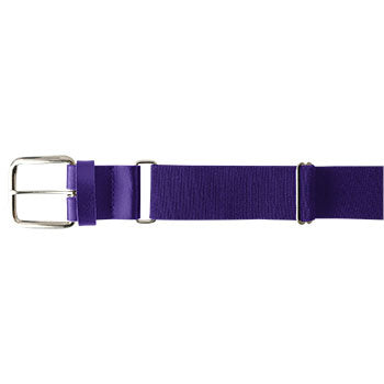 The Champro Sports MVP Baseball / Softball Belt (A062) by Champro Sports features purple bonded leather and a silver rectangular buckle, shown horizontally on a white background.