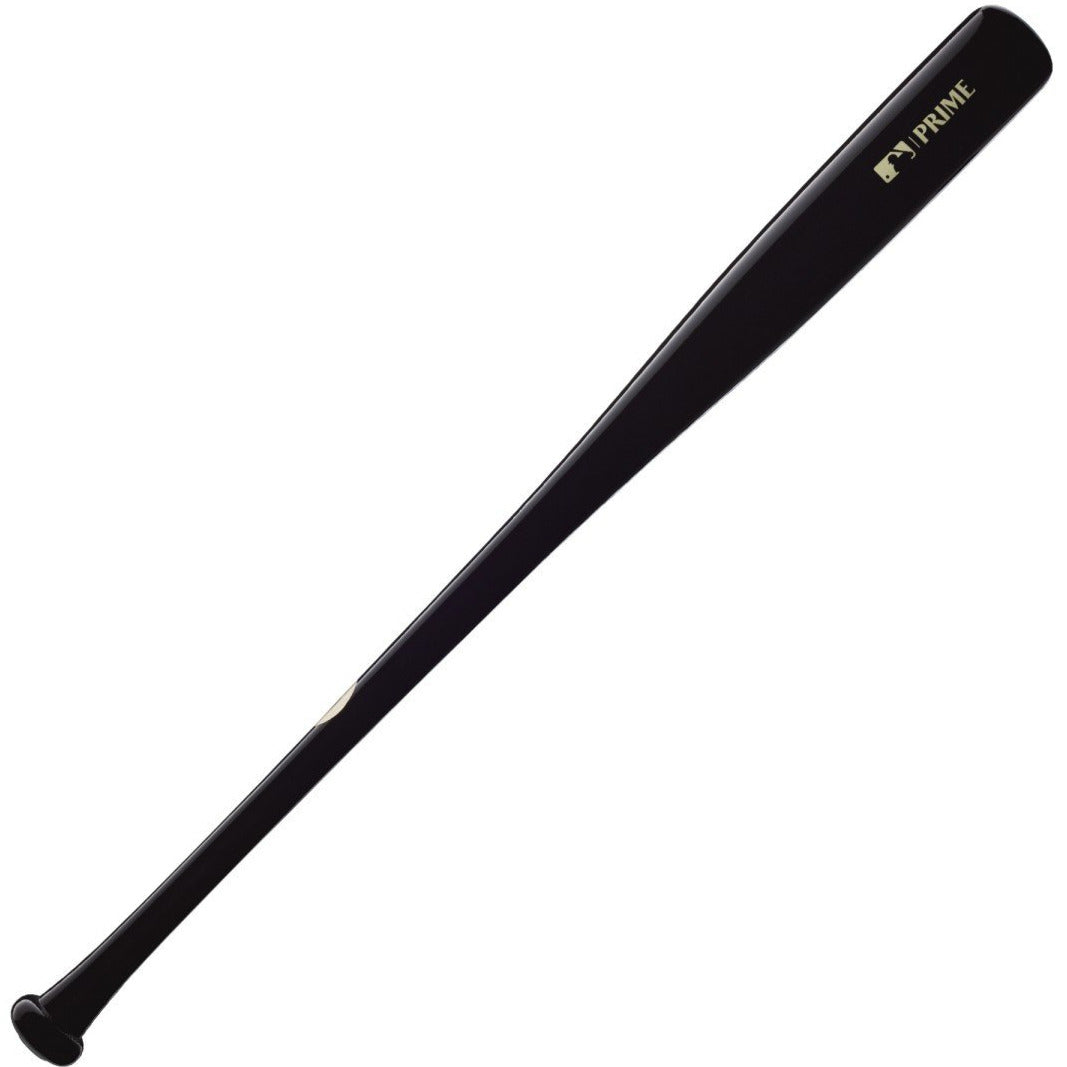 The Louisville Slugger MLB Prime Signature Series CY22 Christian Yelich Game Model Wood Bat (WBL2435010) features a black finish with a gold PRIME label, displayed on a white background.