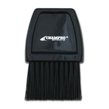 The Champro Sports Umpire Plastic Brush: A044P features stiff bristles and a white Champro Sports logo on the black handle, making it essential umpire equipment for cleaning.