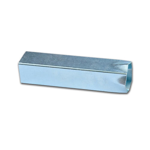 The Champro Steel Ground Anchor: B005 by Champro Sports is a shiny, metallic rectangular tube with a 1-1/2" female opening and smooth surface, ideal for anchor systems—shown here against a plain white background.