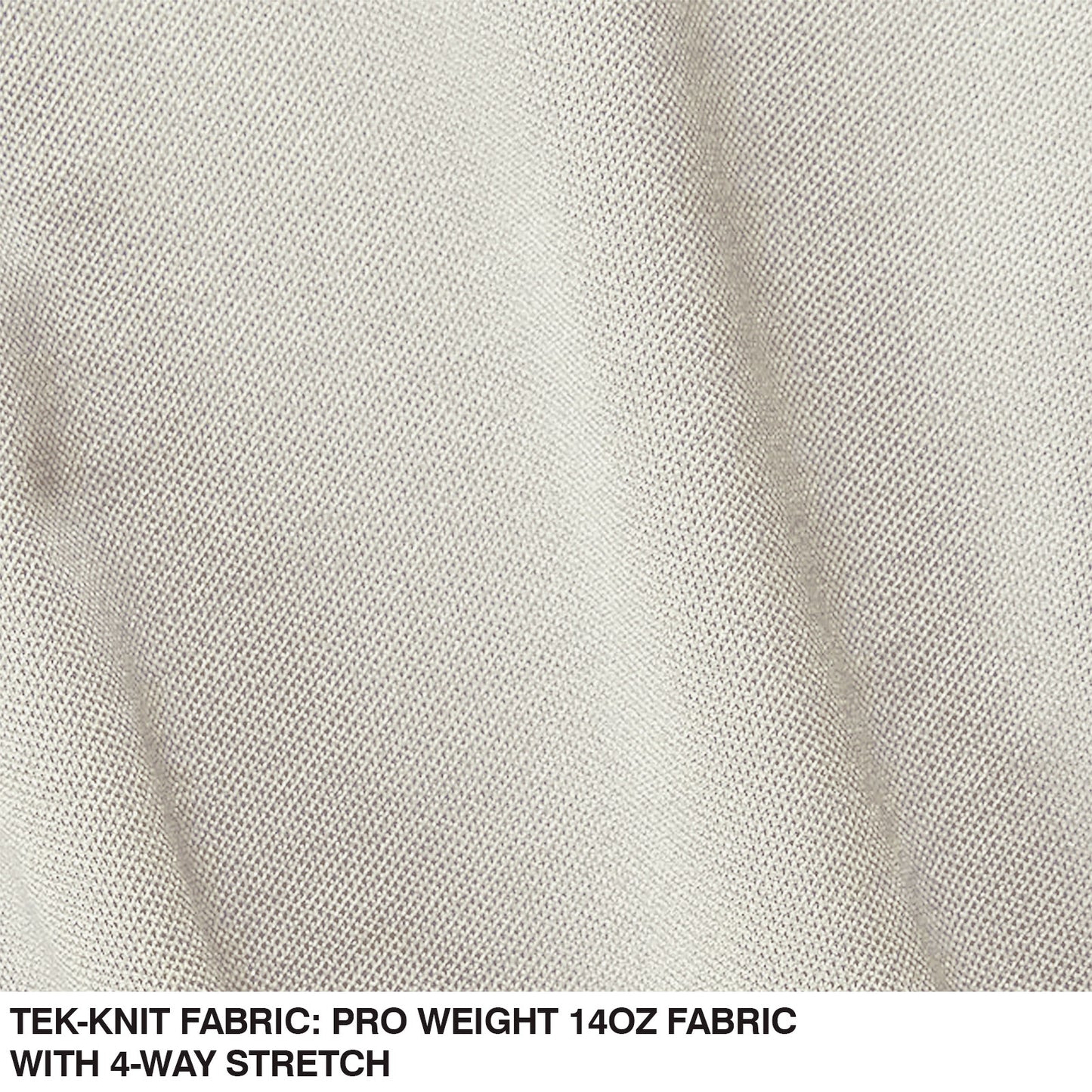 Close-up of beige tek-knit fabric with fine mesh texture and subtle folds, featured in Champro Sports Girl's Low Rise Tournament Fastpitch Softball Pants (BP11G), a pro weight 14oz four-way stretch fabric from Champro Sports.