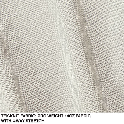 Close-up of beige tek-knit fabric with fine mesh texture and subtle folds, featured in Champro Sports Girl's Low Rise Tournament Fastpitch Softball Pants (BP11G), a pro weight 14oz four-way stretch fabric from Champro Sports.