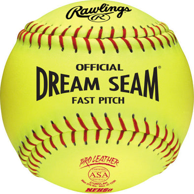 Rawlings ASA NFHS Dream Seam 12" 47/375 Leather Fastpitch Softballs: C12RYLAH