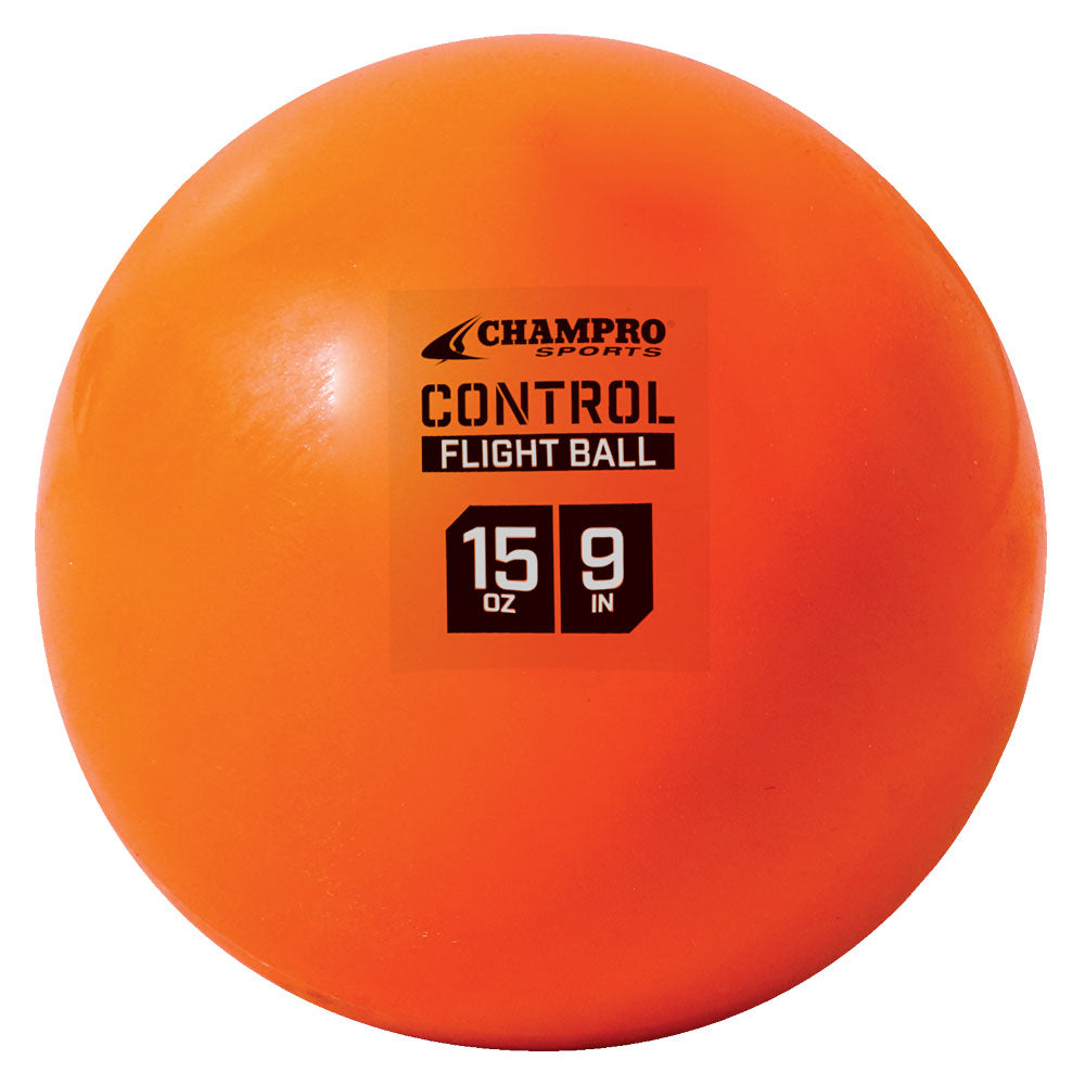 The Champro Sports 9" Control Flight Hitting Ball (CBB92, 4 Pack) is an orange 15 oz training ball designed for power training and limited flight practice.