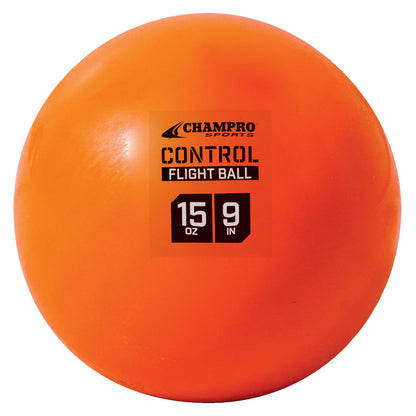 The Champro Sports 9" Control Flight Hitting Ball (CBB92, 4 Pack) is an orange 15 oz training ball designed for power training and limited flight practice.
