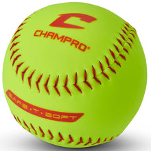 A close-up of the Champro Sports SAFE-T-SOFT Duracover 12" Composite Fastpitch Softball (CSB62), featuring a durable duracover.
