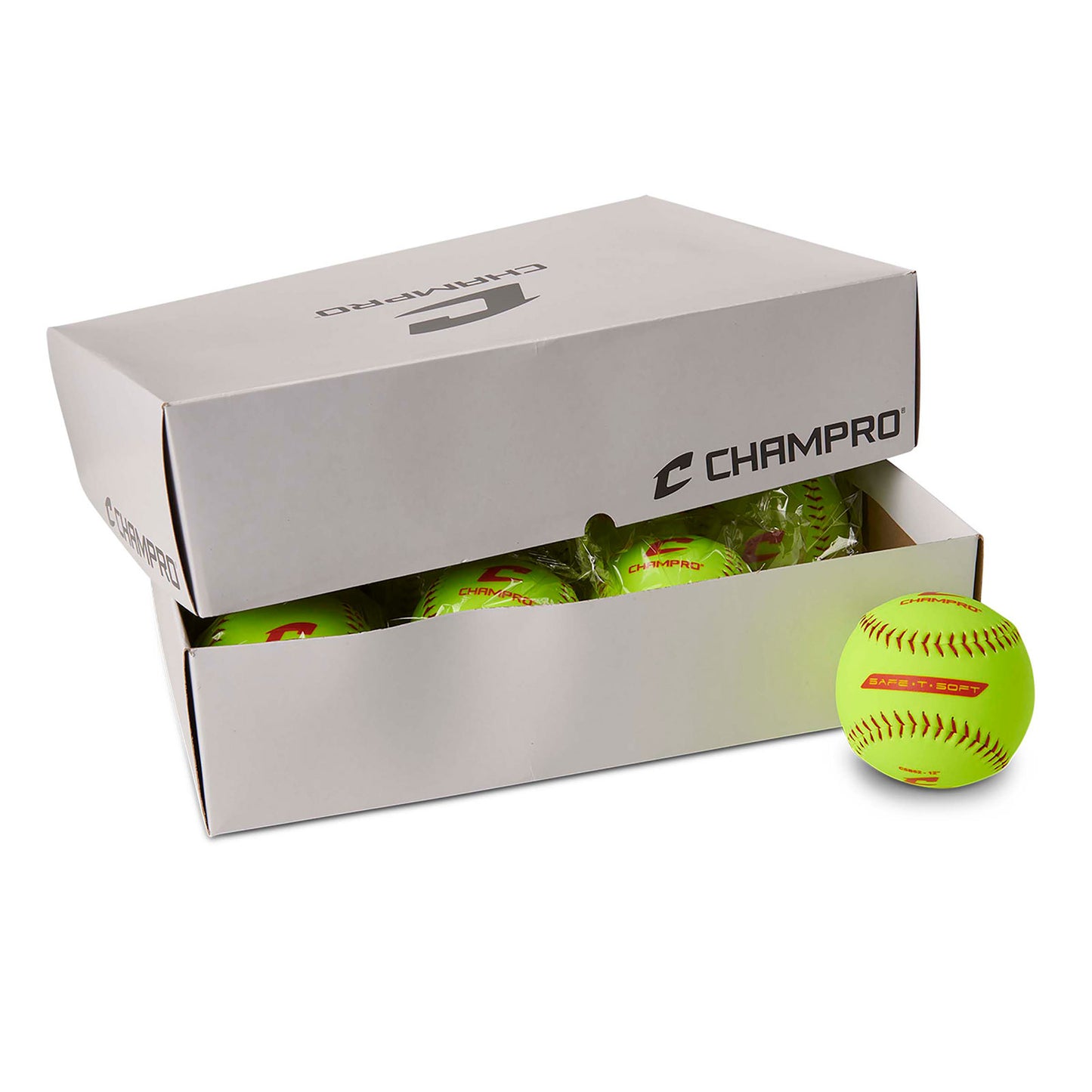 The Champro Sports SAFE-T-SOFT Duracover 12" Composite Fastpitch Softballs (CSB62) feature a durable cover, making them perfect for t-ball games or indoor training sessions.