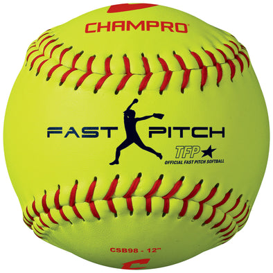 Champro 12" 47/375 Practice Leather Fastpitch Softballs: CSB98