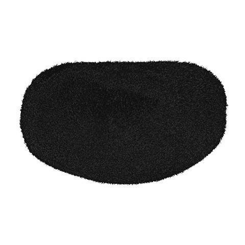 The Rip It Chin Cup for Defense Softball Fielder's Mask (DGCHIN) by Rip It is a black, oval chin pad with a textured surface, resembling mask padding, displayed on a white background.