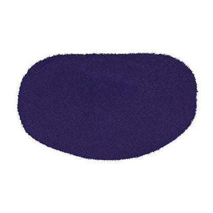 A textured, oval-shaped solid dark purple patch with fuzzy edges resembles the Rip It Chin Cup for Defense Softball Fielder's Mask (DGCHIN) by Rip It, displayed on a white background.