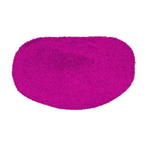 The Rip It Chin Cup for Defense Softball Fielder's Mask (DGCHIN) is an oval, magenta, textured mat with a fuzzy look, designed to add comfort to your mask. Brand: Rip It. Set against a white background.