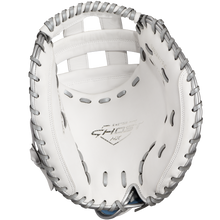 The Easton Ghost NX 34" Fastpitch Catcher's Mitt (GNXFP234) features Game Ready Diamond Pro Steer leather, gray lacing, and "Ghost" in the palm—perfect for fastpitch catchers seeking top performance.