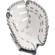 The Easton Ghost NX 13" Fastpitch First Base Mitt (GNXFP313) by Easton is shown on a white background, crafted from premium Diamond Pro Steer leather for top fastpitch glove performance.