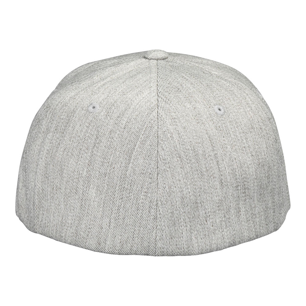 The image shows the back view of an Easton Gameday 2 Flex Fit Hat (A167944) by Easton. The cap is plain light gray with a small button on top and two vent holes visible, featuring no logos or decorations.