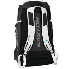 The Easton Jen Schro Catcher's Backpack (8073091 JSCATBP) features padded shoulder straps, mesh side pockets, and "EASTON" branding—perfect for carrying all your catcher’s gear in style.