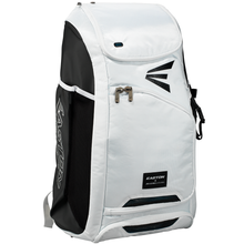 The Easton Jen Schro Catcher's Backpack (8073091 JSCATBP) is a stylish white and black gear bag, ideal for carrying all your essential equipment.