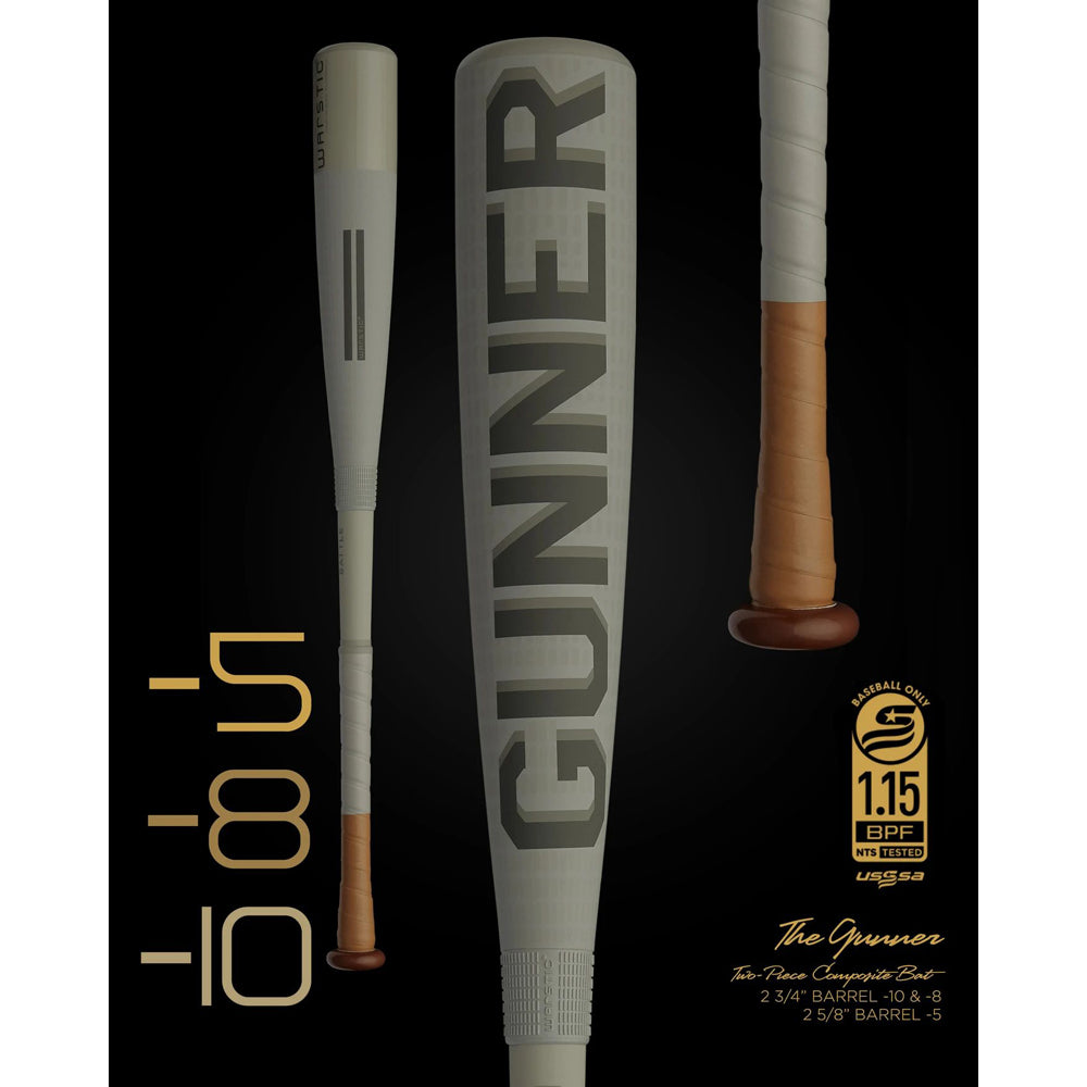 2022 Warstic Gunner (-8) 2 3/4" USSSA Baseball Bat: MBGNR22GY8