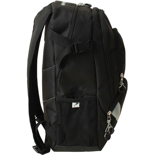 The Miken Freak Backpack: MFRKBP by Miken features multiple zippered compartments, a mesh side pocket, and padded adjustable straps—ideal as a sleek bat bag for players on the go.