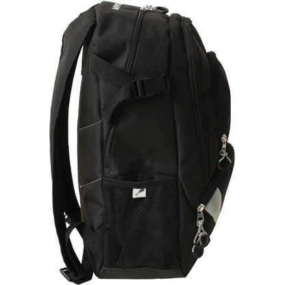 The Miken Freak Backpack: MFRKBP by Miken features multiple zippered compartments, a mesh side pocket, and padded adjustable straps—ideal as a sleek bat bag for players on the go.