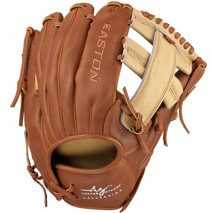 The Easton Morgan Stuart Professional Collection Signature Series 11.75" Fastpitch Softball Glove (MJS1878), made from Premium Reserve USA steer hide leather, is shown on a white background.