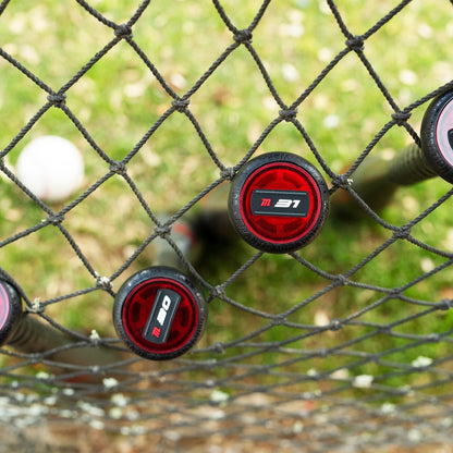 A group of bats in a net, just like a collection of Marucci 2021 CAT9 (-8) 2 3/4" USSSA Baseball Bats (USED) waiting for the next big game.