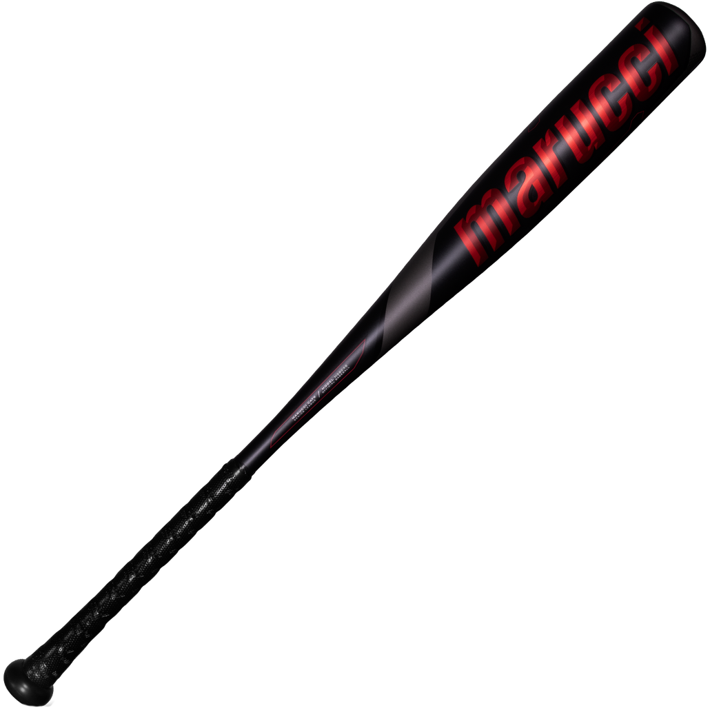 A used 2021 Marucci CAT9 (-8) 2 3/4" USSSA Baseball Bat (MSBC98), a black one-piece alloy bat featuring bold red text.
