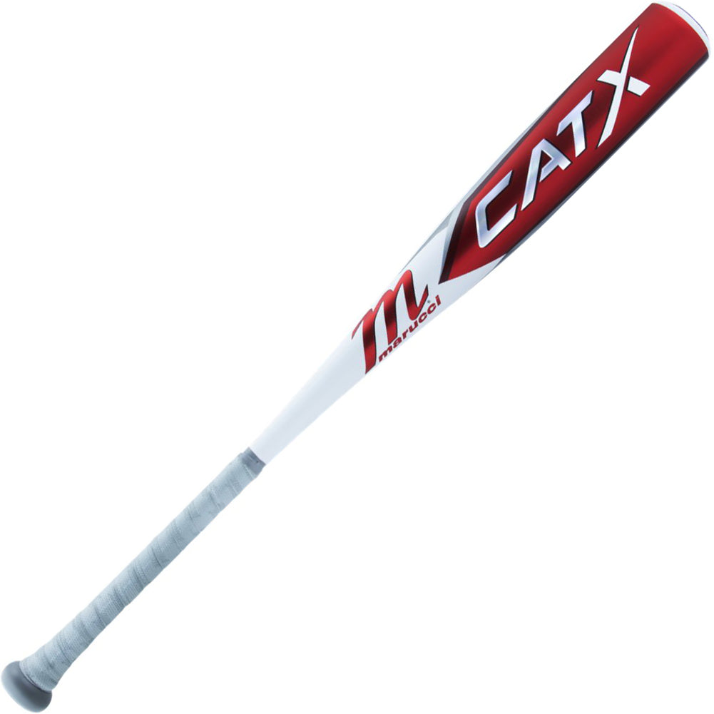 A close-up of the 2023 Marucci CATX (-8) 2 3/4" USSSA Baseball Bat (MSBCX8) showcases its advanced liquid-gel dampening knob.