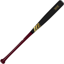 A Marucci GLEY25 Gleyber Torres Pro Model Maple Wood Bat (MVE2GLEY25-CH/BK) in maroon and black with a gold logo and text on the barrel, shown against a white background.