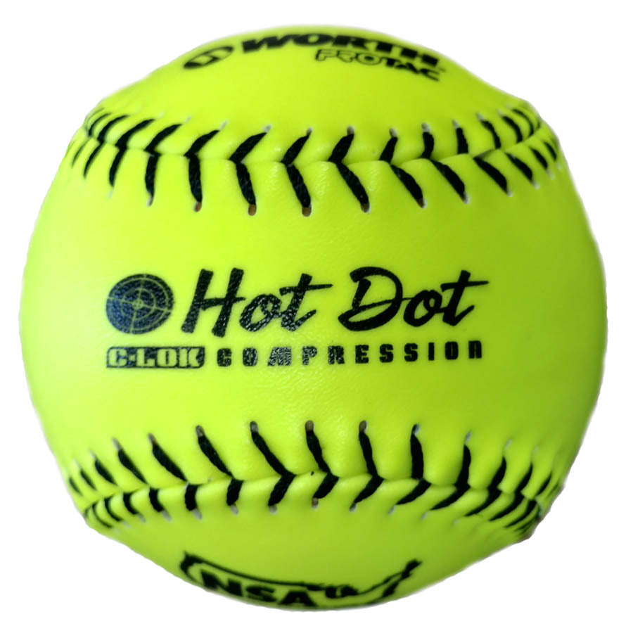 Worth NSA Hot Dot OS 11" 52/275 Synthetic Slowpitch Softballs: NO11SY