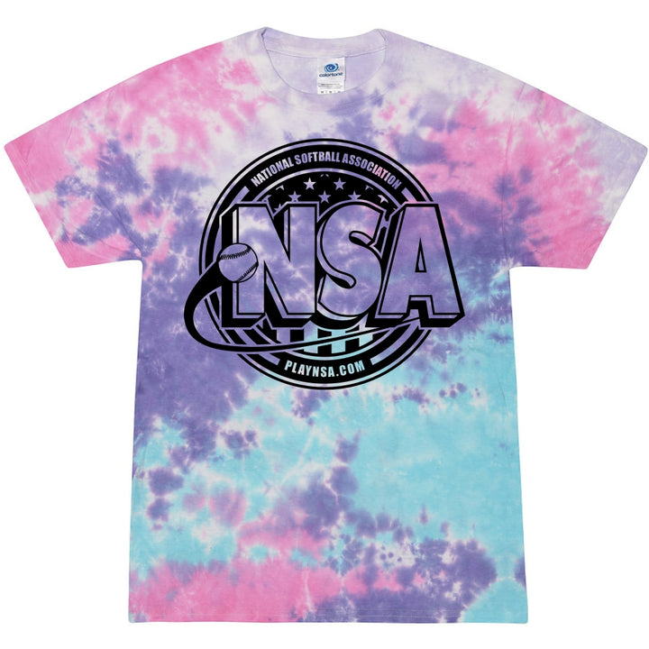 National Softball Association NSA Crest Tie Dye Short Sleeve Shirt