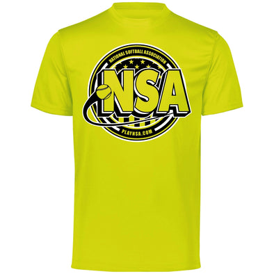 National Softball Association NSA Dry Fit Optic Yellow Short Sleeve Shirt