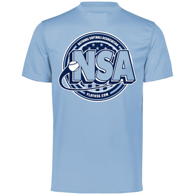 National Softball Association NSA Dry Fit Light Blue Short Sleeve Shirt