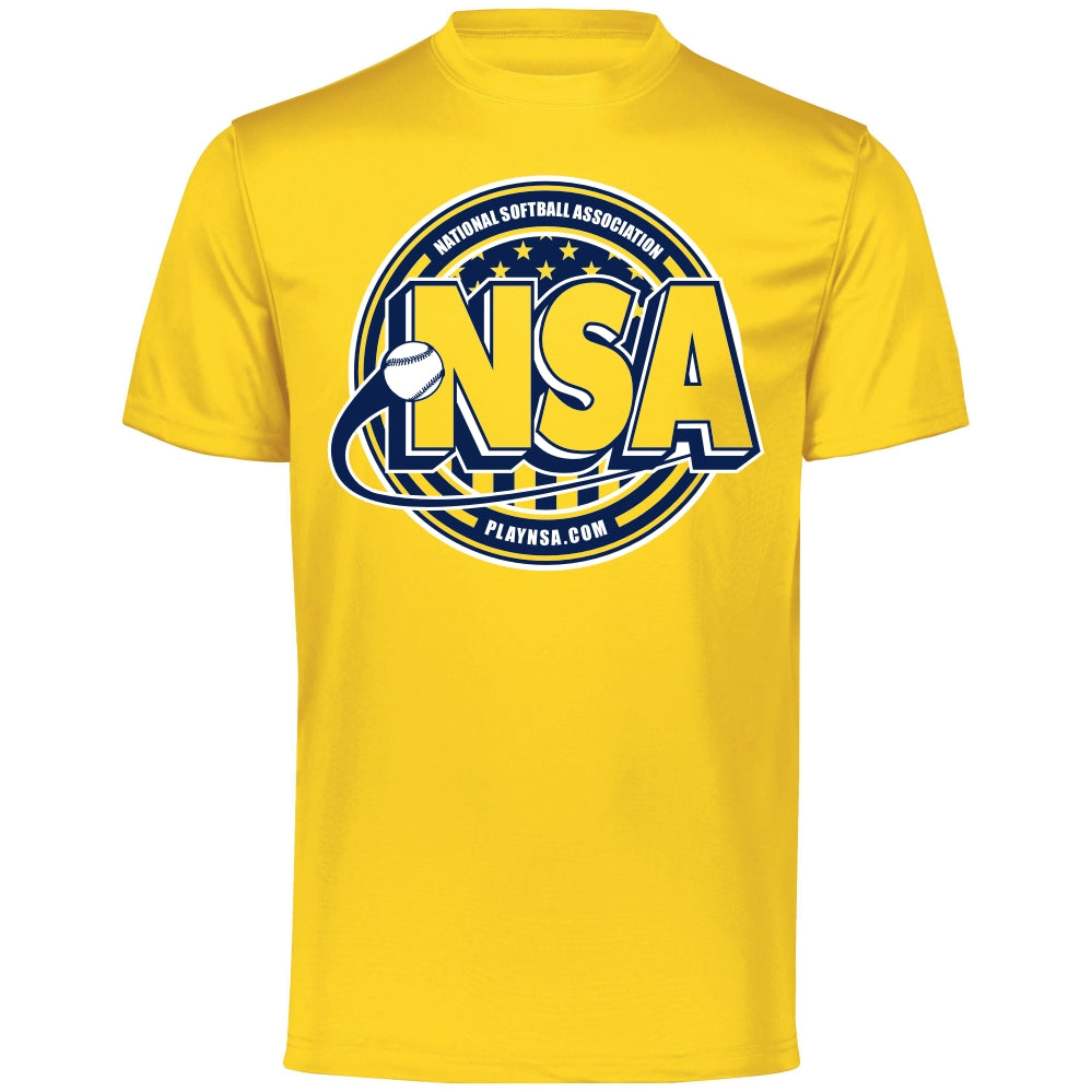 National Softball Association NSA Dry Fit Gold Short Sleeve Shirt