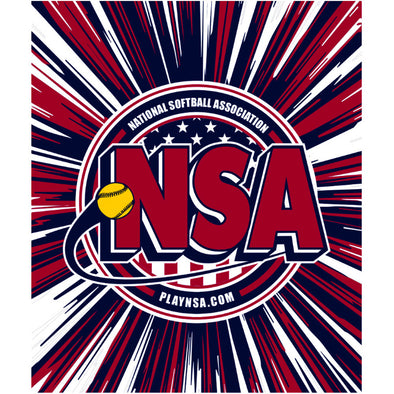 National Softball Association NSA Crest Sublimated Microfleece Blanket