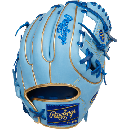 The Rawlings Heart of the Hide R2G ContoUR 11.25" Baseball Glove (PROR312U-2R) features elegant gold trim, making it an ideal infield glove.