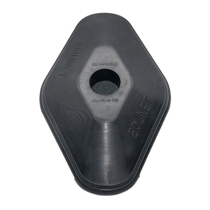 A black, hexagonal rubber grommet with a central hole and "BONNET" embossed on its surface, designed for securing or sealing. Its durability matches the material of the Bownet ProMag Batting Tee (BN-PROMAG TEE) by Bownet.