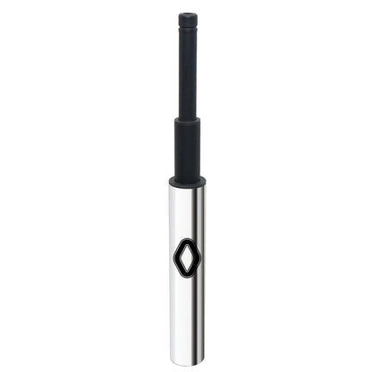 Keep your space organized after using the Bownet ProMag Batting Tee (BN-PROMAG TEE) by Bownet with this telescoping magnetic pickup tool, featuring a black handle, silver body, and black diamond-shaped logo on the side.