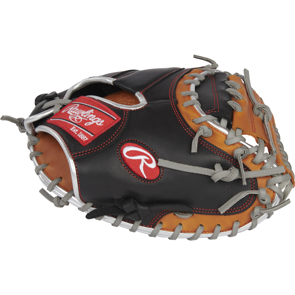 Rawlings black and orange catchers mitt on sale
