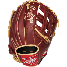 A Rawlings Sandlot 12.75" Baseball Glove (S1275HS) in brown oiled leather, featuring tan laces and white Rawlings branding on the glove and wrist patch, is displayed against a plain white background.