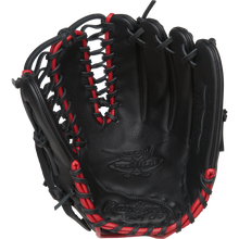 The Rawlings Select Pro Lite 12.25" Mike Trout Baseball Glove (SPL1225MT) features a black and red design with the Youth Pro Taper fit, ideal for young players who want high performance from their glove.