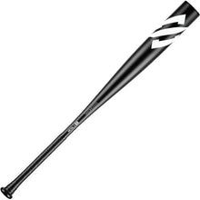 A StringKing 2022 Metal 2 Pro (-3) BBCOR Baseball Bat (SKMTL2PRBB), black with a textured grip and two white diagonal stripes near the extended barrel, shown against a white background.