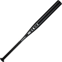 The 2022 StringKing Metal Pro (-10) Fastpitch Softball Bat (SKMTLPRFP10) by StringKing features a black aluminum alloy build, wrapped handle, white logos on the barrel, and balanced swing weight, shown against a white background.