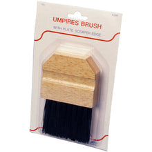The Athletic Specialties Wood Umpire Brush (UMB) features a sturdy wooden handle, durable bristles, and a plate scraper edge—perfect for cleaning home plate in baseball or softball.