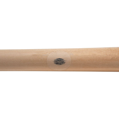 Close-up of a Victus TA7 Tim Anderson Pro Reserve Birch Wood Bat (VRWBTA7-NT/BK) by Victus, showcasing a circular black mark, exceptional grain, texture, and big league-grade craftsmanship.