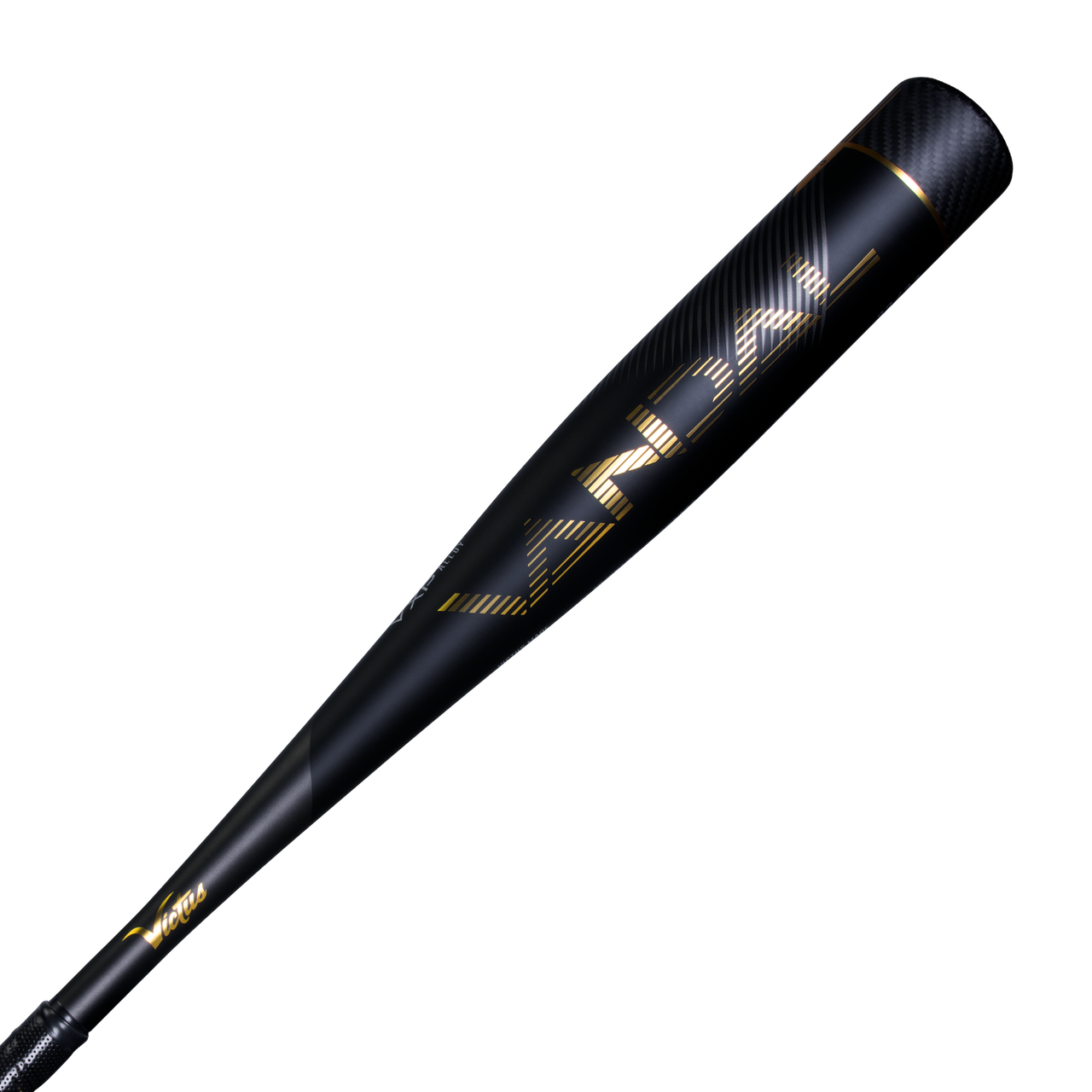 The 2022 Victus Vandal 2 (-8) USSSA baseball bat by Victus features a black matte and gloss finish with gold accents and bold VANDAL lettering. This hybrid aluminum bat offers elite performance for serious players.
