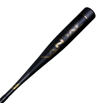 The 2022 Victus Vandal 2 (-8) USSSA baseball bat by Victus features a black matte and gloss finish with gold accents and bold VANDAL lettering. This hybrid aluminum bat offers elite performance for serious players.