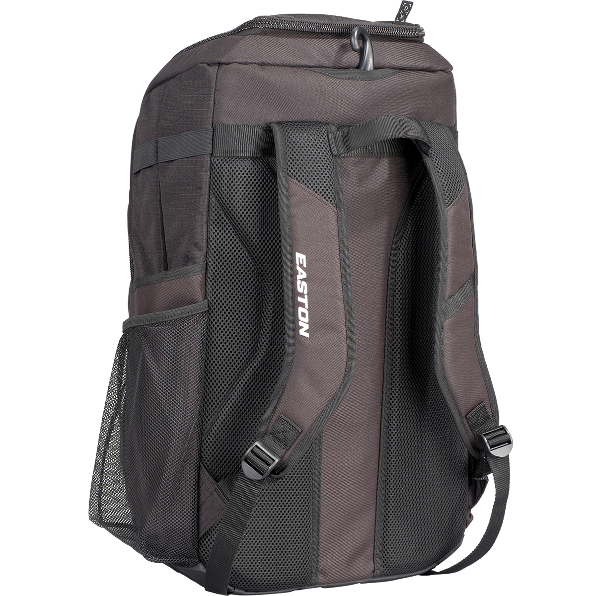 A black Worth Pro Backpack (WBA004) by Worth is shown from the back, featuring two padded adjustable shoulder straps, mesh side pockets, and a top carrying handle.