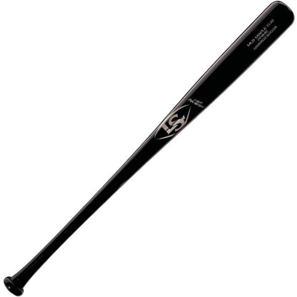 The Louisville Slugger MLB Prime Maple DJ2 Captain Baseball Bat (WBL2683010) features a black maple finish with a silver logo, inspired by Derek Jeter’s iconic bat, and is photographed on a white background.